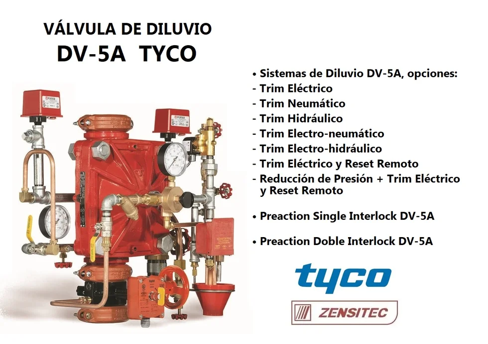 Válvula de Diluvio DV5A Tyco certificado UL-FM - Zensitec