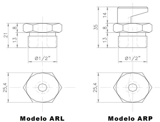 Dimensiones Rociadores ARL y ARP - Zensitec