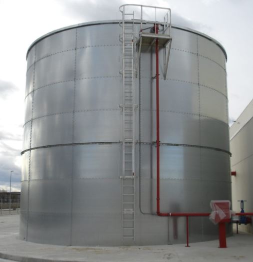 Tanque agua de incendio de placas zincadas y atornilladas - Zensitec